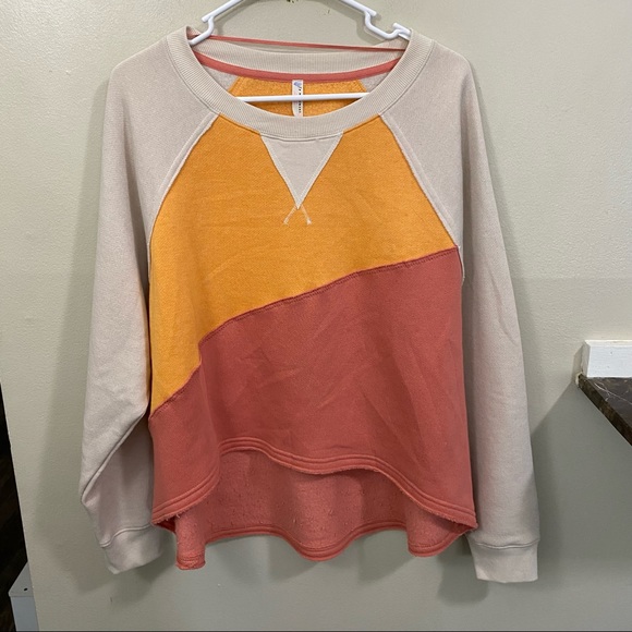 Free people Color block pullover sweatshirt Small - Picture 8 of 8